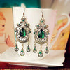 Jewelry - Lightningstore European And American Retro Style Palace Green Water Drop Earrings Exaggerated Female Long Section Of Large Earrings For Women