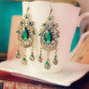 Jewelry - Lightningstore European And American Retro Style Palace Green Water Drop Earrings Exaggerated Female Long Section Of Large Earrings For Women