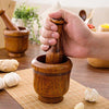 Kitchen - LightningStore Wooden Garlic Mortar And Pestle - Excellent For Crushing/Grinding Garlic And Herbs