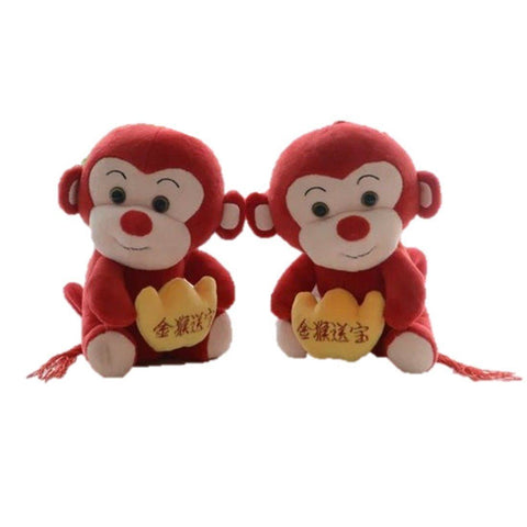 Toy - LightningStore Cute Red Chinese Zodiac Monkey Doll Realistic Looking Stuffed Animal Plush Toys Plushie Children's Gifts Animals