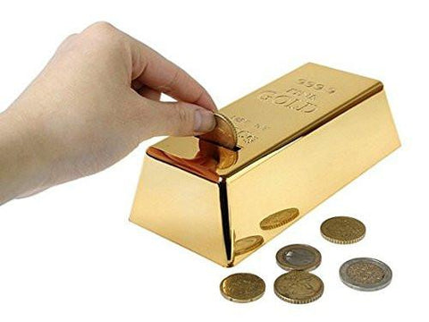 Toy - Lightningstore Gold Brick Piggy Bank Coin Money Deposit - Excellent Gift To Entourage Saving - Ideal For Your Kids And Children