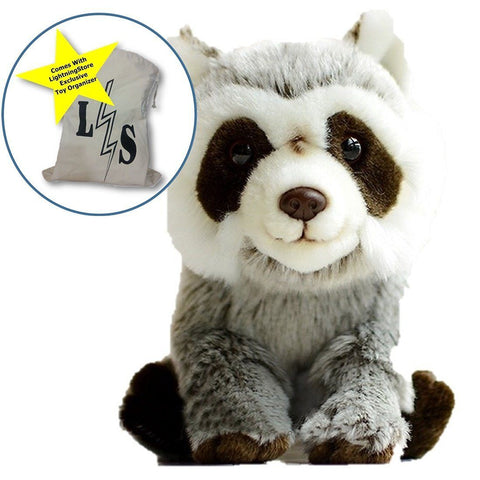 Toy - LightningStore Raccoon Doll Dolls Realistic Looking Stuffed Animal Plush Toys Plushie Children's Gifts Animals + Toy Organizer Bag Bundle